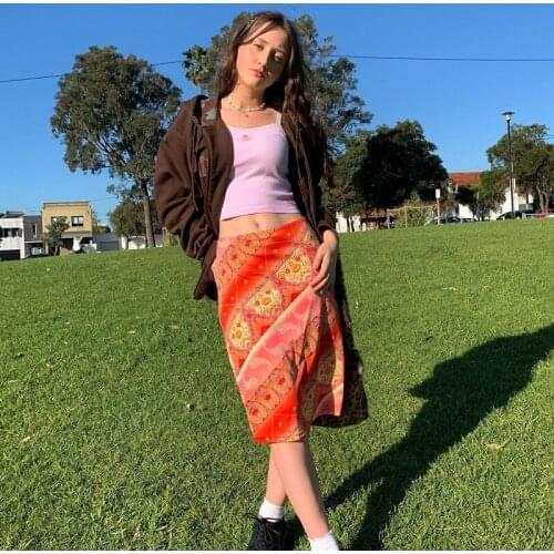 2021 New Summer Girls Skirt Knee High Woman Ldies Boho Floral Pencil Skirts Sundress Clothes