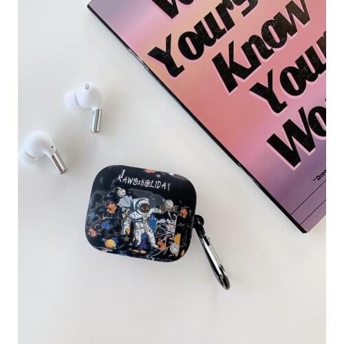 New Soft PC Earphone Case For OnePlus Buds Pro Astronaut space Crystal stickers Bluetooth Headset Protecte Charging Case