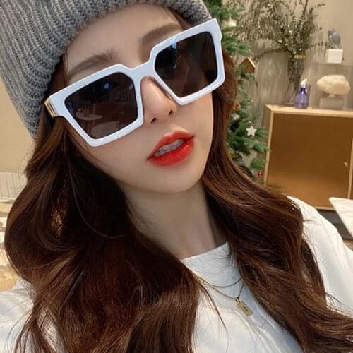 2021 New Vintage Oversize Square Sunglasses Women Luxury Brand Big Frame Women Sun Glasses Black Fashion Female Glasses Eyes