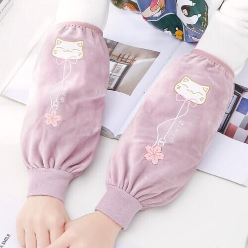 Autumn and winter Japan and South Korea cute long plush cuff sleeves student work adult home office antifouling sleeves female
