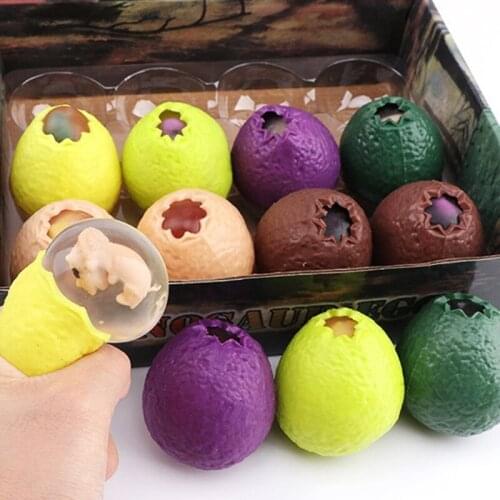 Squeeze Dinosaur Egg Fidget Set Educational Miniature Novelty Prank Trick Toy with Eyeball Bounce Out Anti-Anxiety Toy