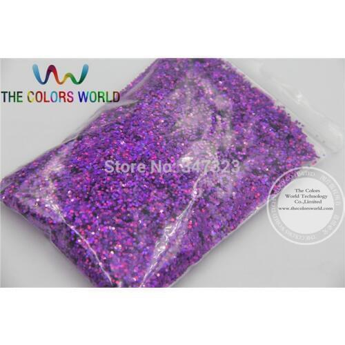 TCA800 1.0MM Laser Purple Dazzling Hexagon Spangles Hot Selling Colorful Glitter Powder