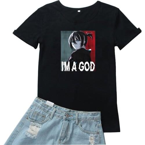 I'm A God Women T-shirt Fashion Cartoon Print Anime Women Tshirt Funny Japan Style Camiseta Mujer Short Sleeves Tee Shirt Femme