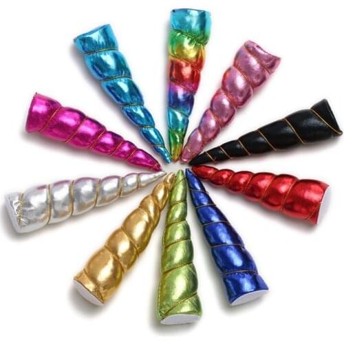 5'' Unicorn Horn For Girls Glitter Metallic Unicorn Horn Birthday Party Kids DIY Unicorn Horn Headbands 100pcs/lot 10colors