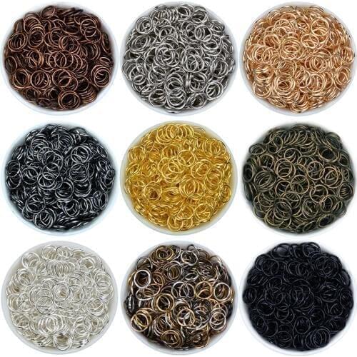 9Color 200Pcs Open Jump Ring 4mm 6mm 8mm 10mm link loop Silver Gold Rhodium Black Bronze For DIY Jewelry Findings Connector
