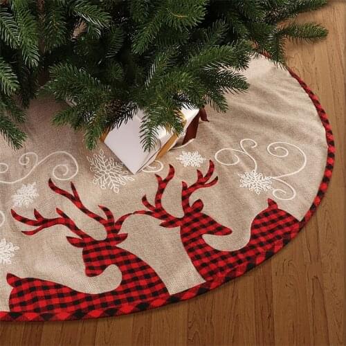 2020 Fashion Christmas Elk Tree Skirt Supplies Tree Bottom Decorative Apron Ornaments