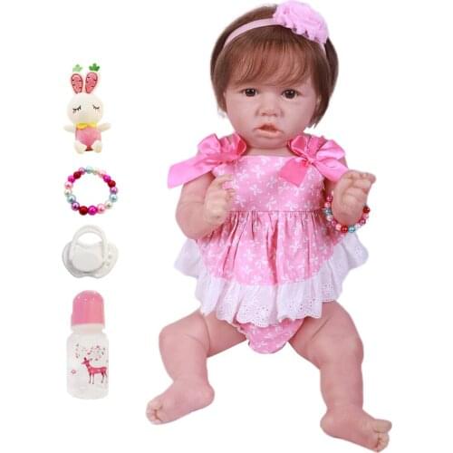 23'' 58CM Lovely Bebe Reborn Baby Dolls Vinyl Body So Truly Like Alive Doll In Brazil Toddler bebe Toy Birthday Gifts