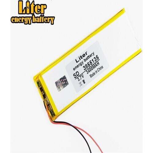 3.7V,3400mAH,3855135 PLIB; polymer lithium ion / Li-ion battery for GPS,mp3,mp4,mp5,dvd,bluetooth,model toy