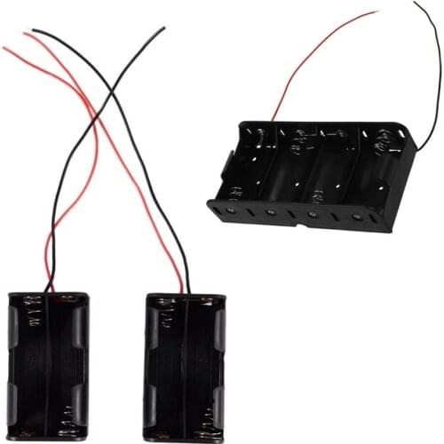 3 Pcs Battery Accessories: 1 Pcs 4 x 1.5V D Battery Batteries Holder Case & 2 Pcs 4 x AA 6V Battery Holder Case Wired