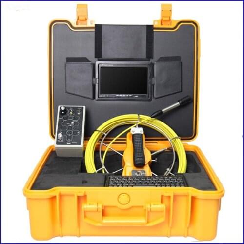 9inch LCD monitor pipe inspection camera with DVR video recording,keyboard typing and meter counter 40m fiberglass cable