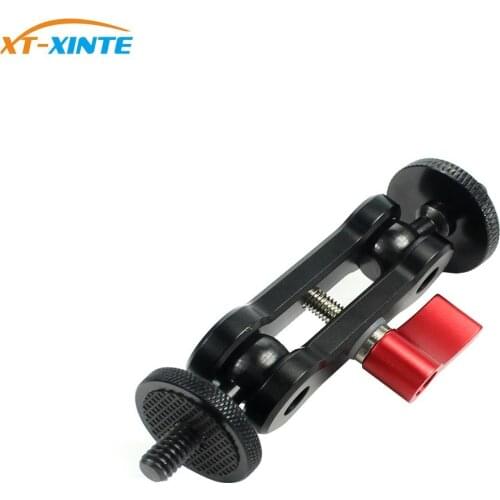 Aluminum Alloy Double Ball Head Mount Adapter Magic Arm with 1/4" Screw for Gopro for Osmo Action for EKEN Monitor Screen