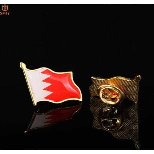 Bahrain Emblem Waving Flag Brooch Unisex Travel Backpack&Denim Jacket Lapel Pin Badge Brooch Crafts Collection Pins