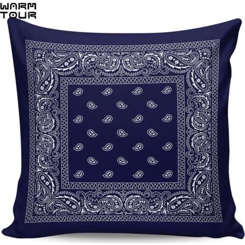 Bandana Navy Blue Pillow Covers Cases Pattern Cover Cushion Pillowcase Square Print