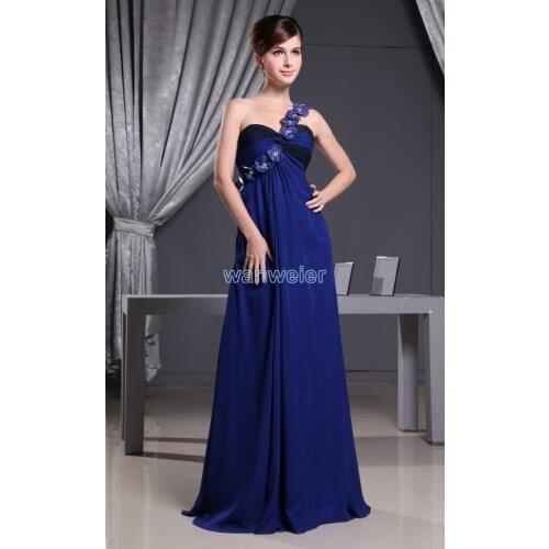 Free shipping 2018 hot sale best handmade flower one shoulder formal custom size/color gown chiffon cheap bridesmaid dresses
