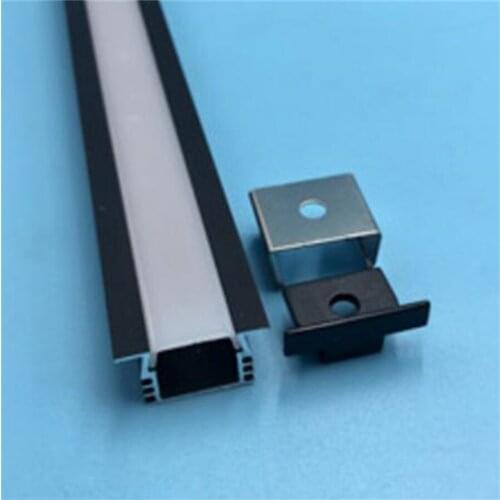 YANGMIN Free Shipping 2M/PCS silver or black coated aluminium LED strip U channel - profile track recessed mounting