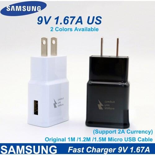 Samsung S10 S8 S9 Plus Fast Charger US Power Adapter 9V 1.67A Charge Micro USB Cable for Galaxy A30 A40 A50 A70 A60 Note 10 9 8