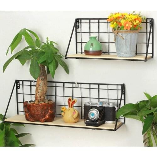 Wooden&Iron Wall Shelf Organizer Home Organizer Holder Kitchen Supplies Hanging Storage Cabinet Organizer for Home/ Bathroom