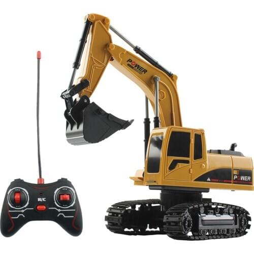 5 Channel 1:24 RC Excavator toy RC Engineering Car Alloy and plastic Excavator RTR For Kids Children Christmas gift