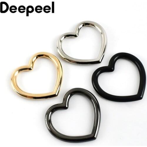 10/20pcs Deepeel Alloy Metal Heart Circle Rings Buckle DIY Collar Choker Leather Jewelry Leg Ring Garter Belt Making Accessories