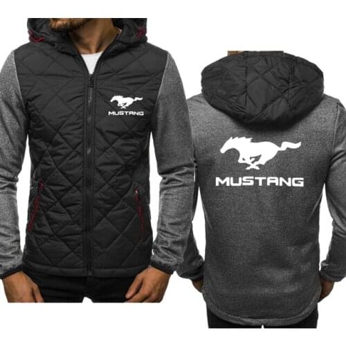 Mens jackets Mustang Car Logo Print Casual Hip Hop Harajuku high quality cotton Mens Hoodie zipper Jacket Sweatshirts Clothing
