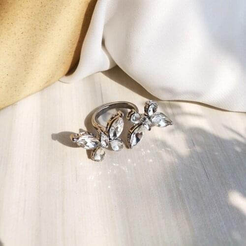 Fashion Butterfly Ring Sweet Korean Style High Quality Clear Zircon Rings Hot Selling Women Finger Ring For Girl Lady Gifts