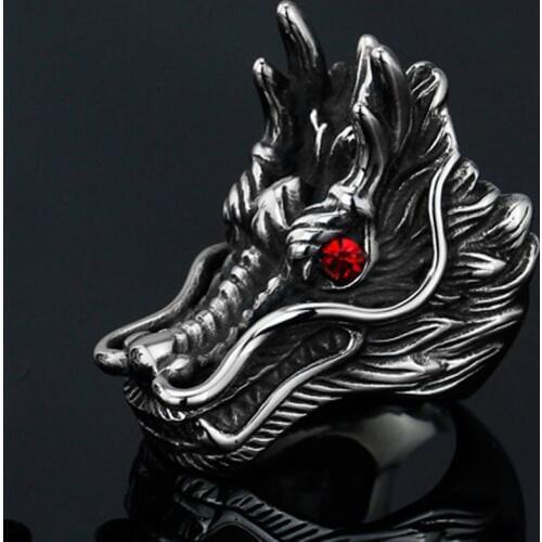 Powerful Domineering DRAGON RING Vintage Ring Men BINQINGZI Brand Stainless Steel Ring PUNK JEWELRY