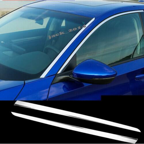 Stainless Front Glass Window Strip Frame Cover Trim For Honda Accord 2018-2019