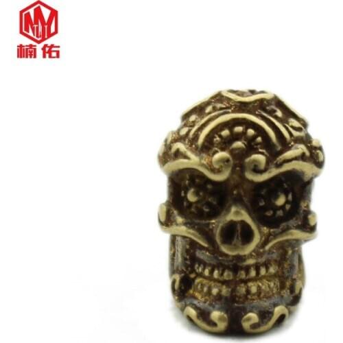 New Version! ! ! Punk Gothic Tang Pattern Grass pendant Flashlight Tool Accessories EDC Paracord Brass Knife Beads