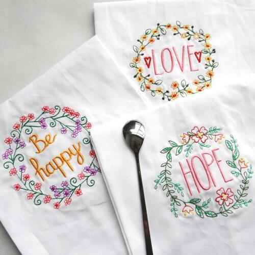 New 2019Hot Embroidery Wedding Serviette Absorbent Cotton Concise Upscale Home Cloth Table Napkin Kitchen Use Handkerchief