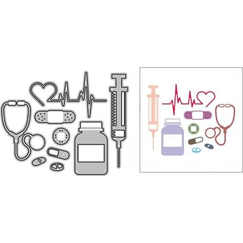 New DIY Band-Aid Stethoscope Craft Embossing Mold 2021 Metal Cutting Dies for Card Making Album and Scrapbooking Decor No Stamps