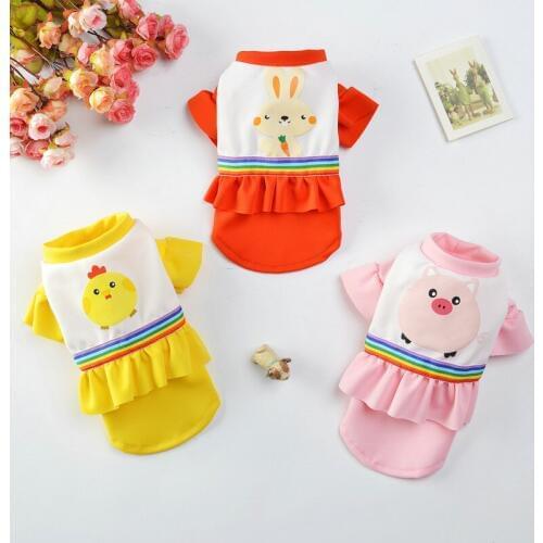 Cartoon Pet Dog Princess Dress for Small Dogs Chihuahua Pug Skirts Puppy Cats Clothing Summer Dog Clothes Pets Wedding Dresses