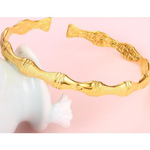 Supply Jewelry Bamboo Bracelet Retro Tassel Material Copper Plated 24k Gold Bracelet Decoration Female Jewelry