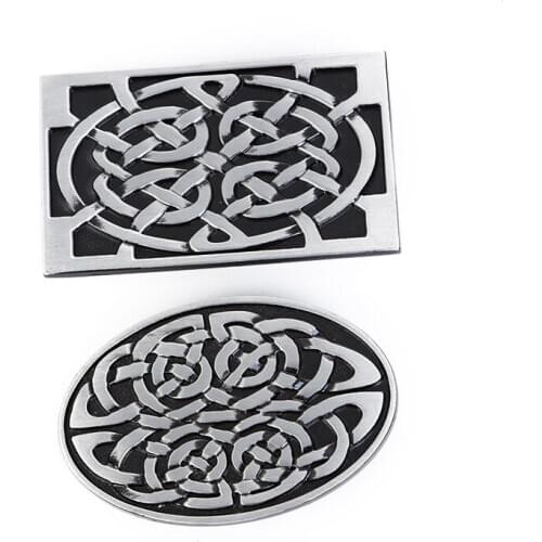 Western cowboy zinc alloy double color pattern belt buckle for men and women couples