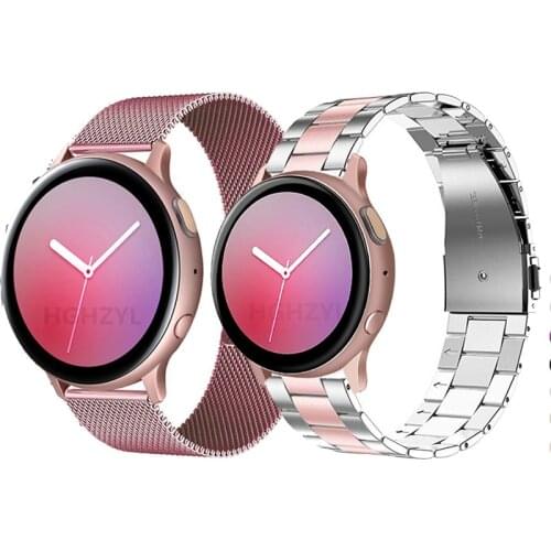 20mm Stainless Steel Metal Strap For Samsung Galaxy Watch Active 2 44mm 40mm 41mm Milanese Band For Huawei Watch GT2 42mm Bands