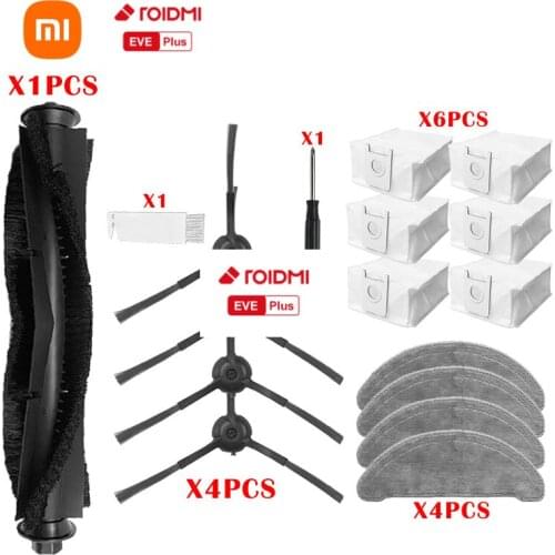 Replaceable Side Brush Accessories for ROIDMI EVE Plus Robot Vacuum Cleaner Parts Sweeper Cleaning Cloth Dust Bag
