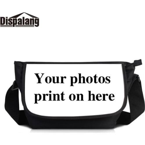 Dispalang Womens Canvas Messenger Bag Custom Image Logo Crossbody Satchel For Teen Male DIY Printed Shoulder Bags For Traveling