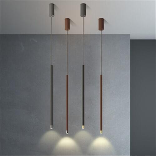 Long Tube Led Pendant Lights Dining Room Bar Counter Decoration Cylinder Pipe Hanging Lights Kitchen Simple Line Strip Hanglamp