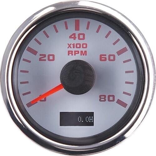 New 52mm Tachometer 8000 RPM Tacho Meter Gauge Sensor With Red Backlight For Car Boat Yacht RV 9-30V Camper Accessories