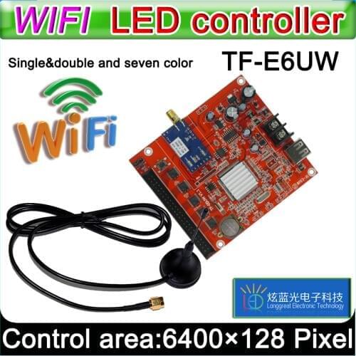 TF-E6UW wifi led Controller Card, p10 *** module Single&Dual color led signs, conventional p10 LED display control card