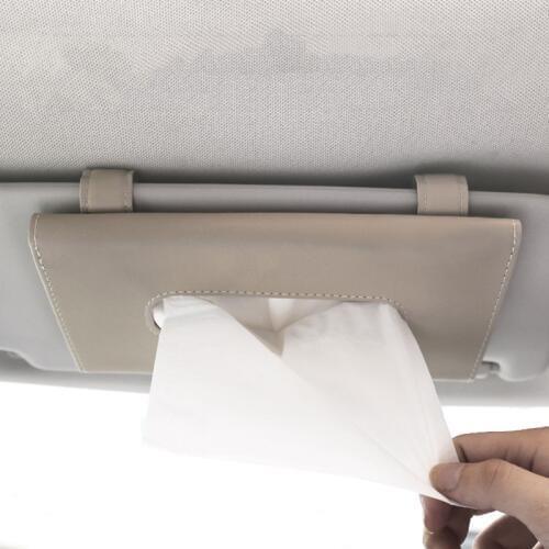 Universal Car Kit Tissue Box Universal PU Car Sun Visor Hanging Type Tissue Cover In Car Styling Auto Organizer Accessories