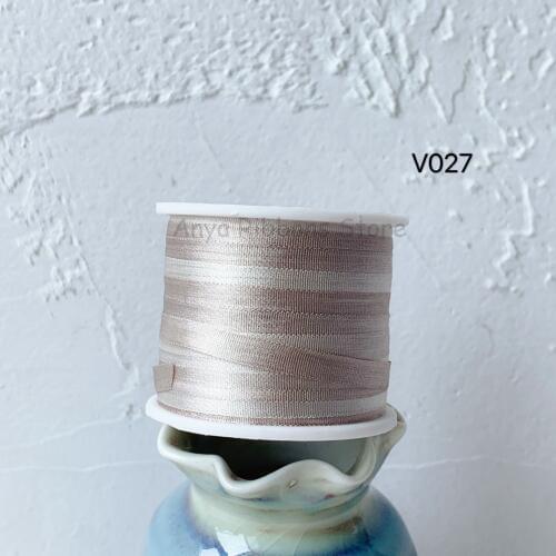 V027 A Roll Wholesale 2mm-36mm 100% Pure Silk Embroidery Ribbons Handcraft Supply Double Faced Thin Taffeta Silk Ribbon