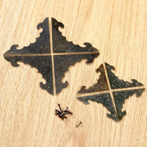 20pcs/lot Vintage Metal Decorative Bat Corner Furniture Jewelry Box Feet Leg applique Bracket Desk Edge Cover Antique Bronze