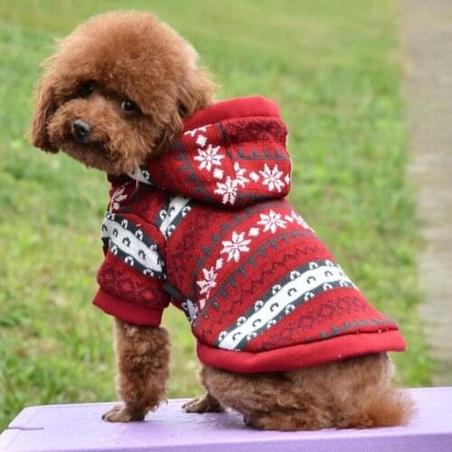 Dog Knitted Sweatshirts Hooded Jackets Pet Dogs Sweater Coats Winter Warm Dogs Clothes Pets Christmas Costumes