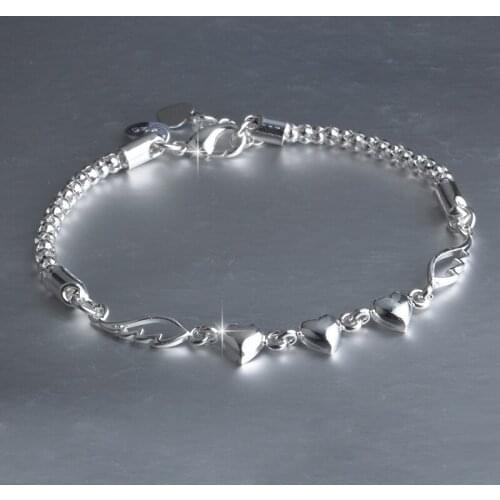 Fashion Jewelry 925 Sterling Silver Bracelet Love Woman Bracelet and Bangle Charm Jewelry Gift