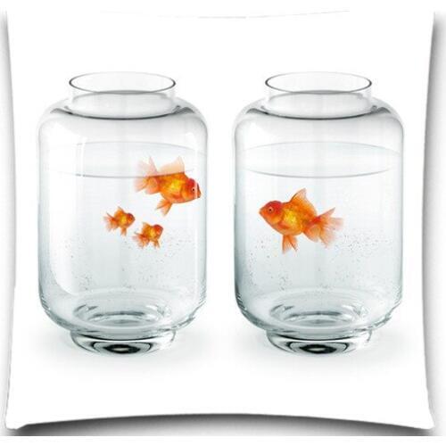 Looking across the aquarium goldfish Pillow Case Home 2D Printing Brief Style 5 size 9 style for sofa car bedroom