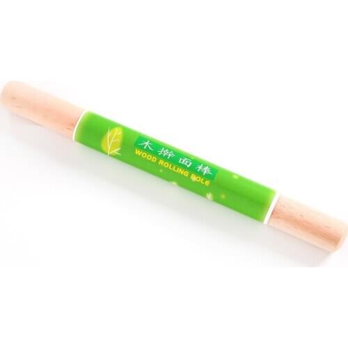 1pcs Nature Wood Wooden Non-stick Rolling Pin Pizza Cake Dumpling Decorating Dough Rollers Baking Kitchen Mom Helper Safe Tools