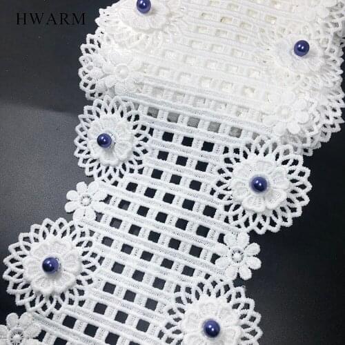 10yard 12.7cm 3d Lace Fabric DIY Sewing Trim Wedding Dress Decoration Water-Soluble Hollow Milk Silk Skirt Clothes Accessories