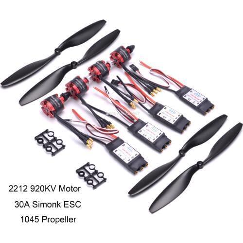 30A 3-4S ESC with 3.5mm Connector & 2212 920KV CW CCW Brushless Motor 1045 Propeller for F450 F550 S550 F550 Multicopter