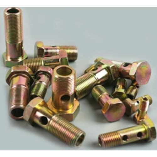 4pcs M14 M16 Oil Return Pipe Hydraulic Hinge Bolt Screw Hole Hollow Hexagon Screws Bolts Thread Nail 4.8 Grade Color Zinc