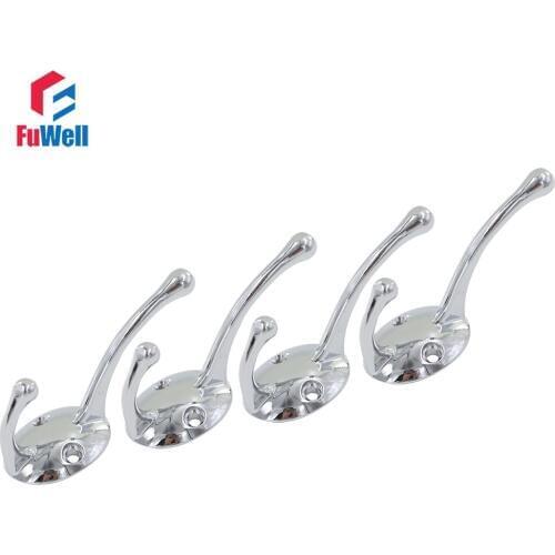 4pcs Wall Mount Hanger Hooks Zinc Alloy Coat Hat Hanger for Kitchen Cabinet Bathroom Shower